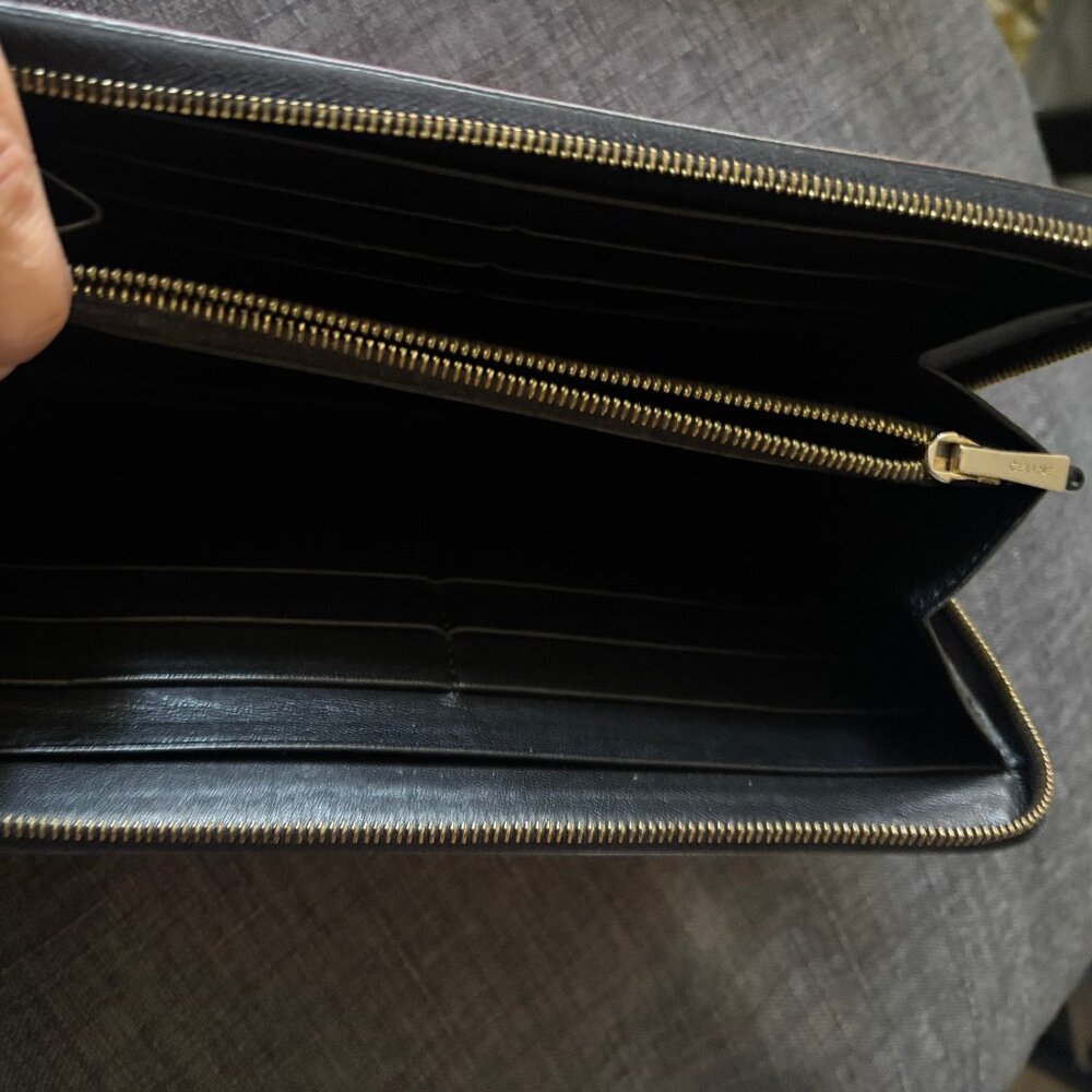 Authentic CELINE Coral Pink Patent Leather Long Continental ZIp Around Wallet - Picture 6 of 11